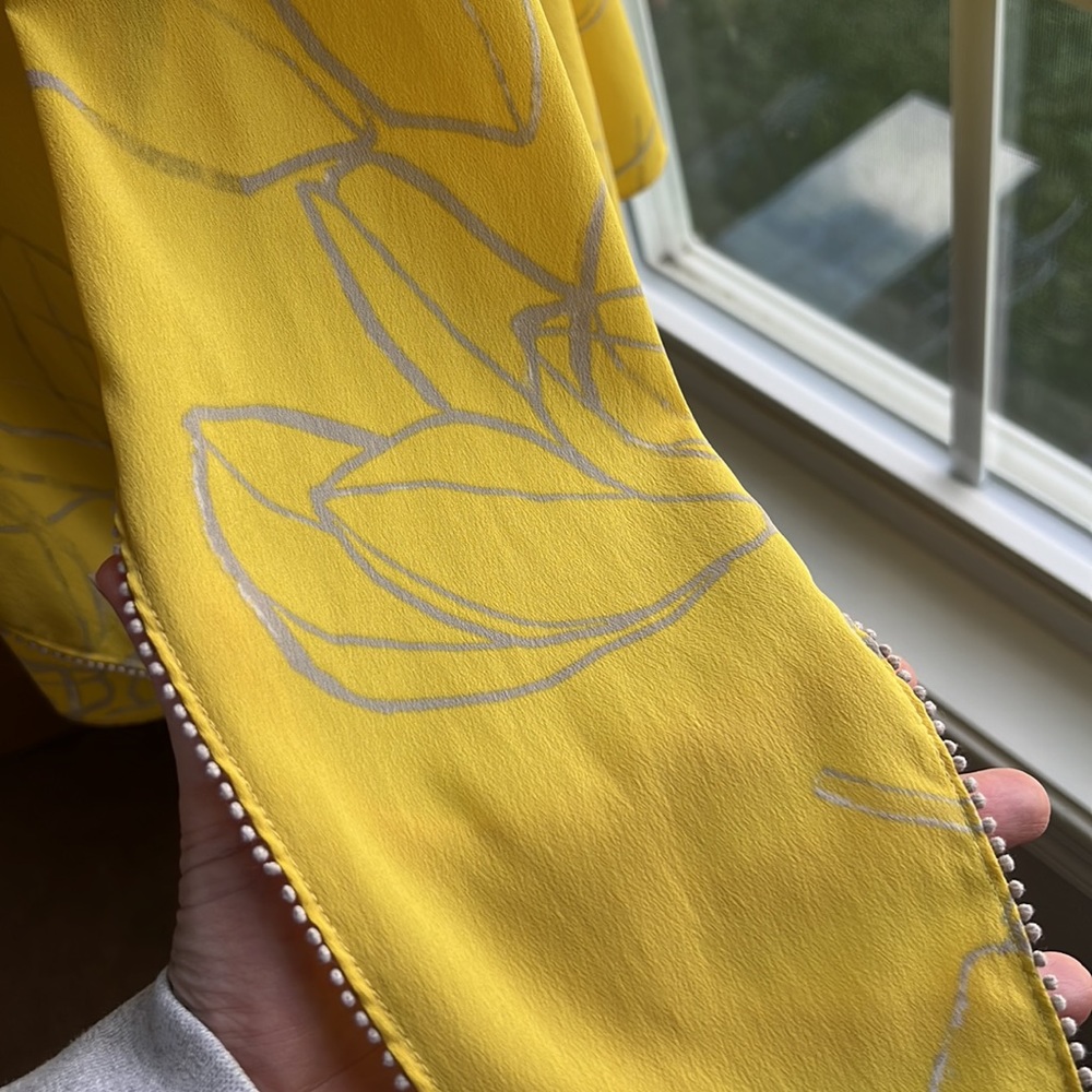 EUC Halston Heritage Popover Floral Print Sunshine Yellow Camisole Blouse - XL - Picture 11 of 17